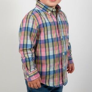 Janie and Jack Multicolor Plaid Button Down Shirt